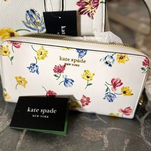 New! Morgan Tulip Toss Zip-around Continental Wallet